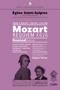 Affiche concert Requiem de Mozart et Gaia de Gounod